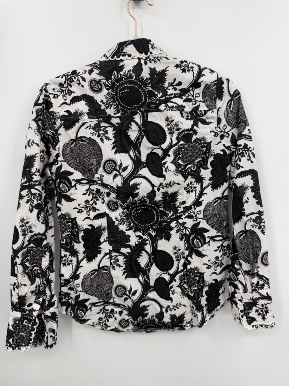 J. Crew Ruffled Slim Perfect Shirt In Ratti® Sunflower Floral Print sz 0 - Picture 5 of 7